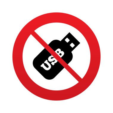 USB stick işareti simgesi. USB birden parlamak götürmek düğme.