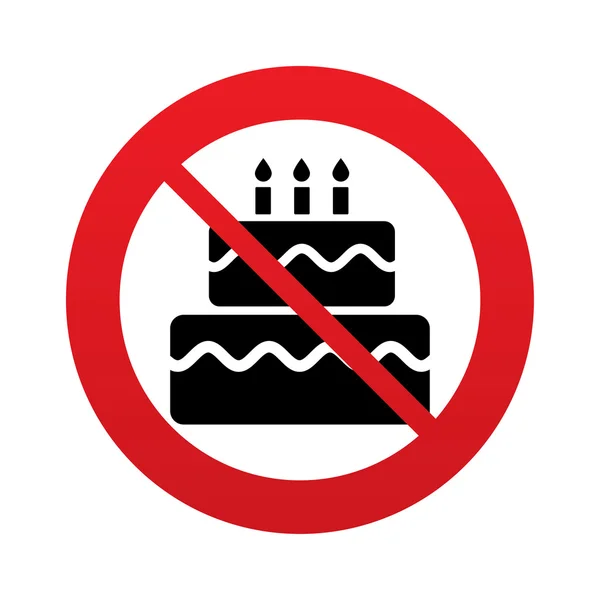 Birthday cake sign icon. Burning candles symbol — Stock Photo, Image