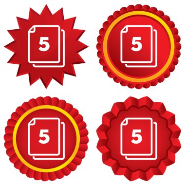 içinde 5 adet işareti simgesi paketi. 5 kağıt simgesi.