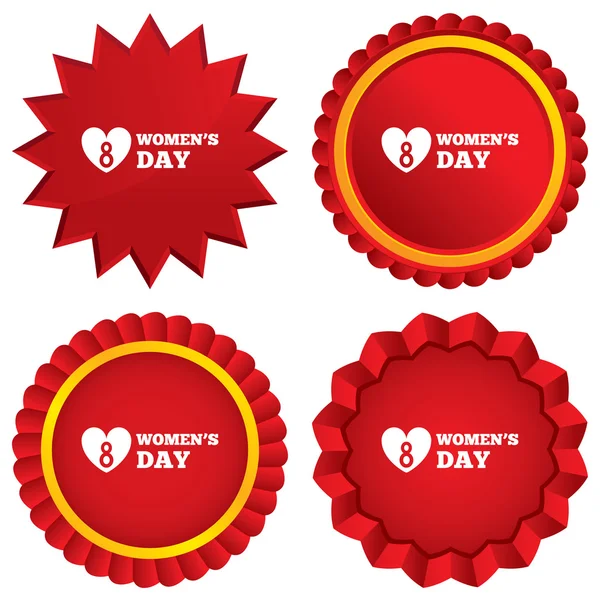 8 March Women's Day sign icon. Heart symbol. — Stock Photo, Image