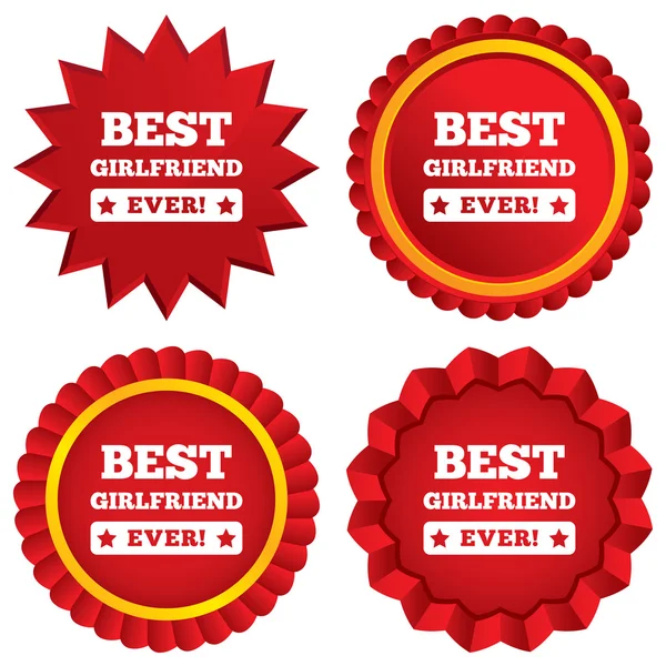 Best girlfriend ever sign icon. Award symbol. — Stock Photo, Image