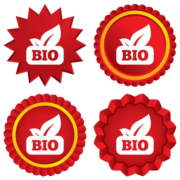 Bio produktikonen tecken. Leaf symbol. — Stockfoto