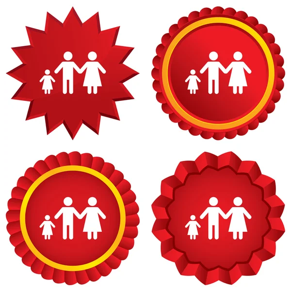 Complete family with one child sign icon. — Stock Photo, Image