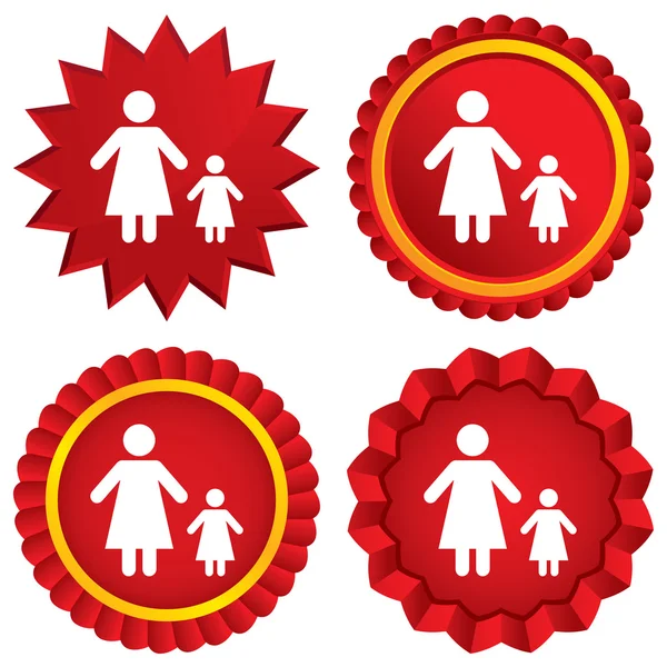 One-parent family with one child sign icon. — Stock Photo, Image