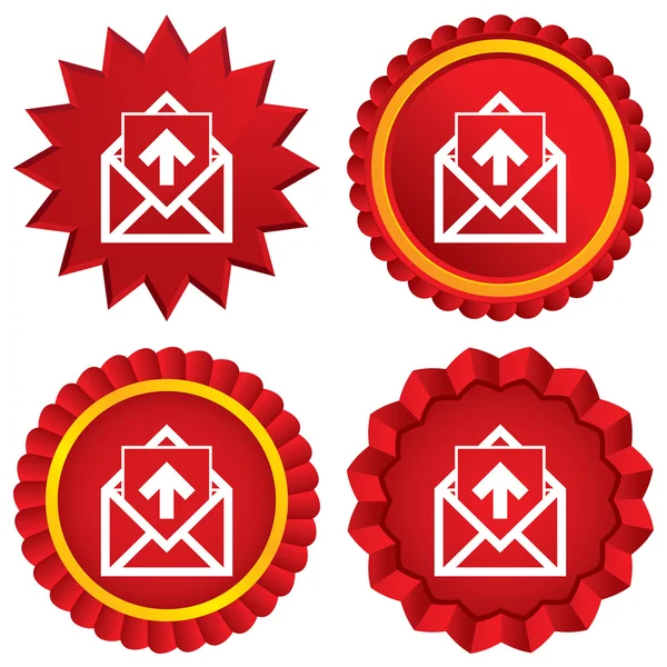 Ikona pošta. symbol obálky. k odeslání informační tabule — Stock fotografie
