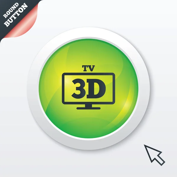 3D TV sign icon. 3D Television set symbol. — Stock Vector