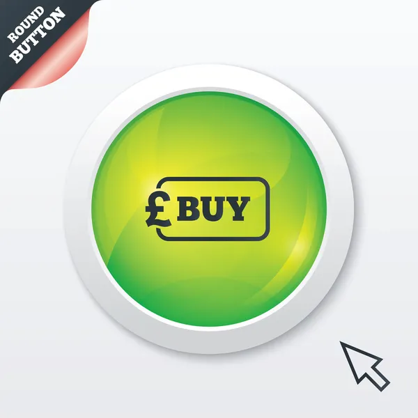 Köpa tecken ikonen. Online köpa pund knappen. — Stock vektor