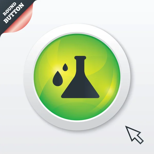 Chemistry sign icon. Bulb symbol with drops. — Stock Vector