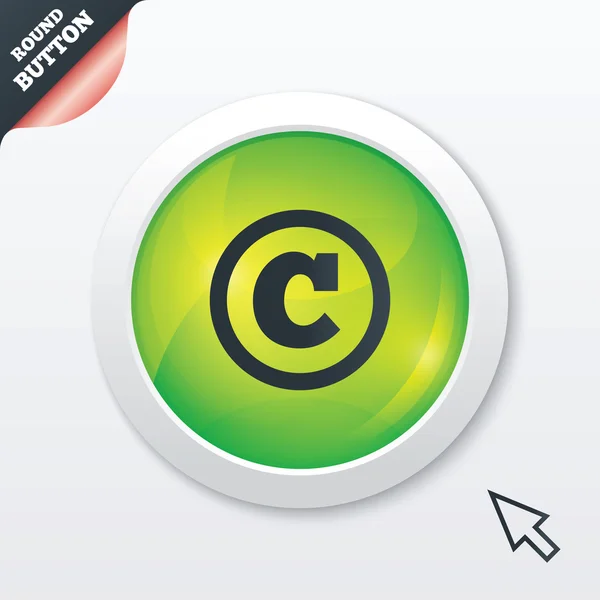 Icono del signo de copyright. Botón Copyright . — Vector de stock