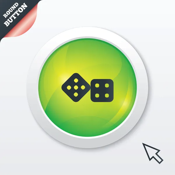 Icono de signo de Dices. Juego de casino símbolo . — Vector de stock