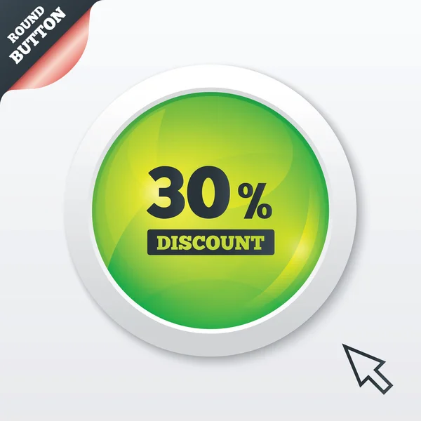 30 percent discount sign icon. Sale symbol. — Stock Vector