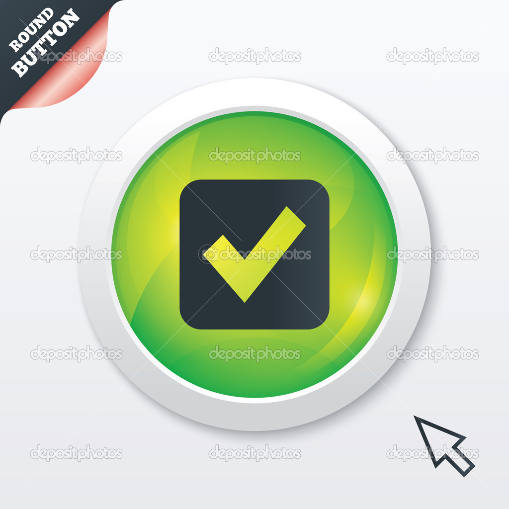 Check mark sign icon. Checkbox button. Stock Vector Image by