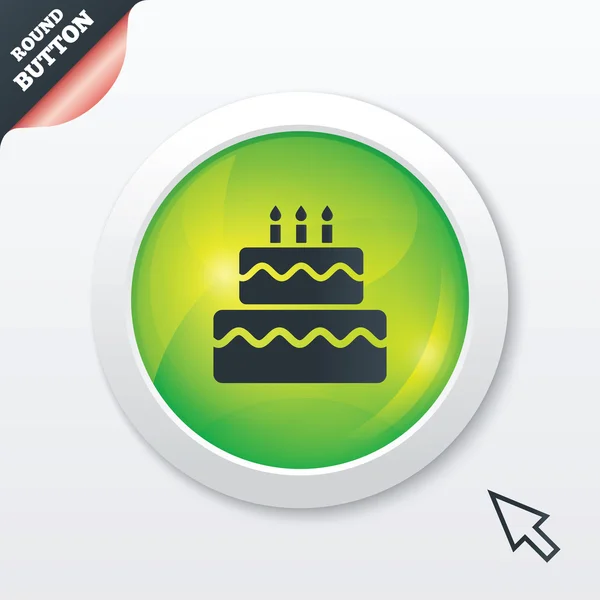 Birthday cake sign icon. Burning candles symbol — Stock Photo, Image