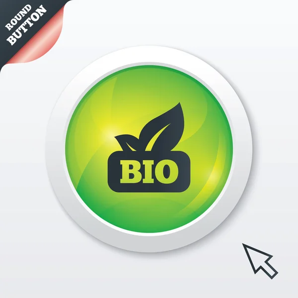 Ikona znak produkt bio. symbol liść. — Zdjęcie stockowe