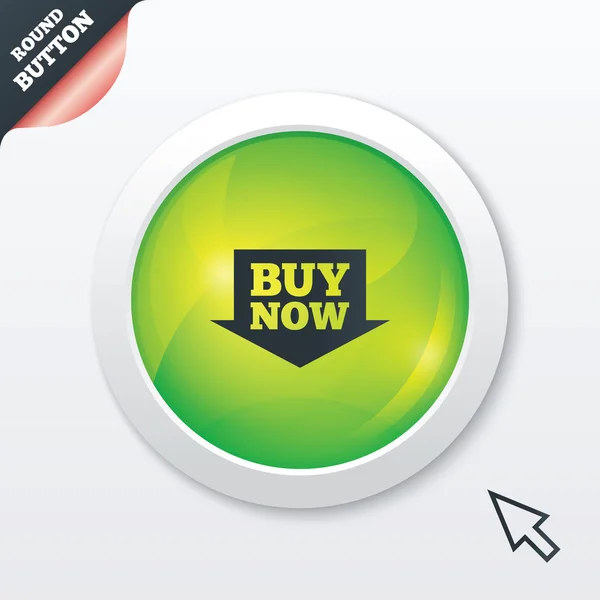 Kup teď ikonu podepsat. on-line nákup tlačítko se šipkou. — Stock fotografie