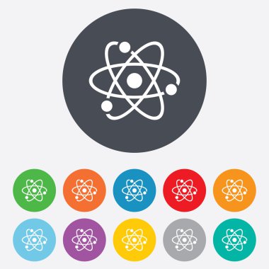 Atom işareti simgesi. Atom parçası sembol.