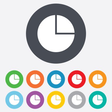 pasta grafiği grafik işareti simgesi. Diyagram düğmesi.