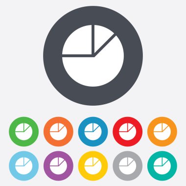 pasta grafiği grafik işareti simgesi. Diyagram düğmesi.