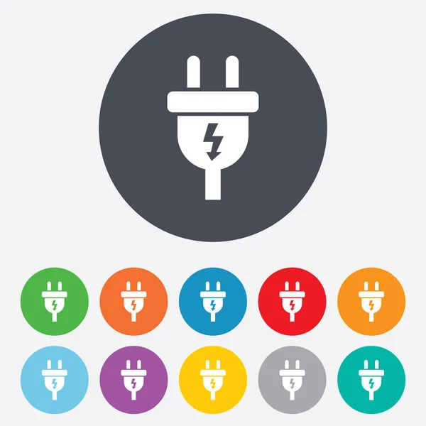 Ícone de sinal plugue elétrico. Símbolo de energia . —  Vetores de Stock