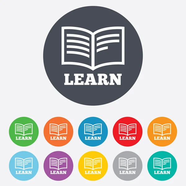 Learn Book sign icon. Education symbol. — Stock Vector