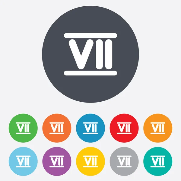 Romerska siffran sju ikon. romerska nummer sju tecken. — Stock vektor