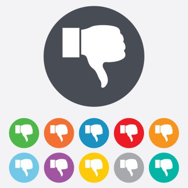 sevmediğim işareti simgesi. el parmak sembol aşağı.