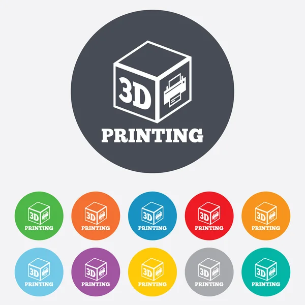 3D Print sign icon. 3d cube Printing symbol. — Stock Photo, Image