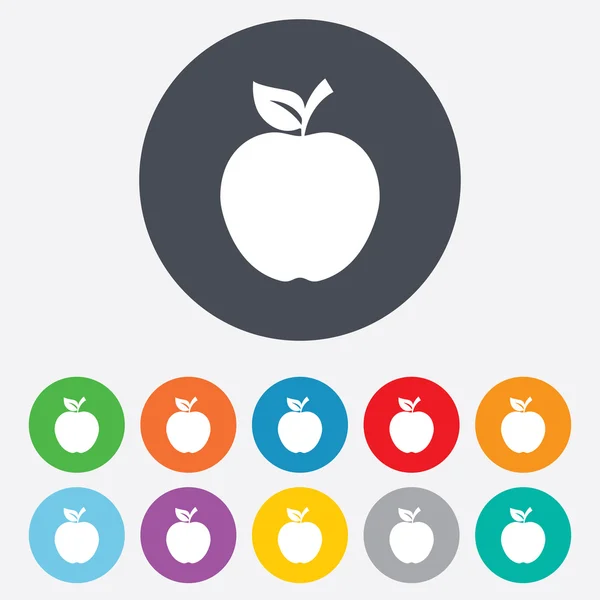 Ícone de sinal da Apple. Fruta com símbolo de folha . — Fotografia de Stock