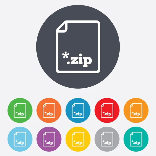 Archive file icon. Download ZIP button. — Stock Photo, Image