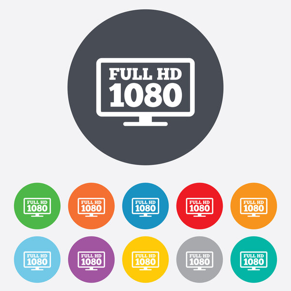 Full hd widescreen tv. 1080p symbol.