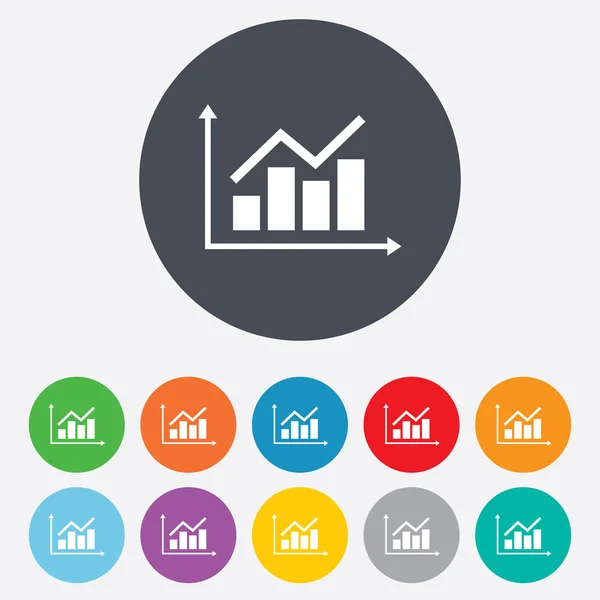 Graph chart sign icon. Diagram symbol. — Stock Photo, Image