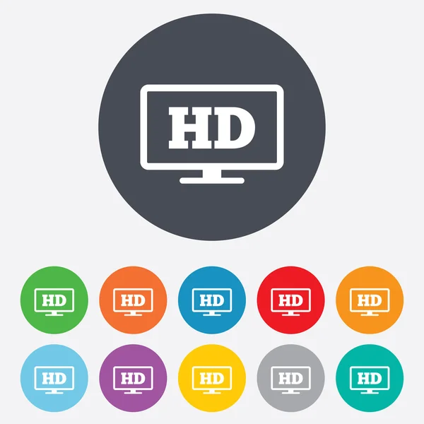 HD širokoúhlé tv. vysoký definice symbolu. — Stock fotografie