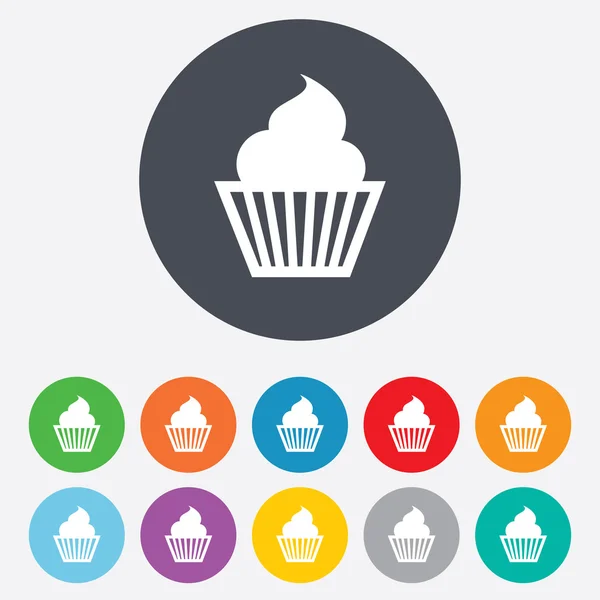 Muffin-Zeichen. Cupcake-Symbol. — Stockfoto