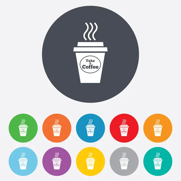 Tome un icono de signo de café. taza de café caliente . —  Fotos de Stock