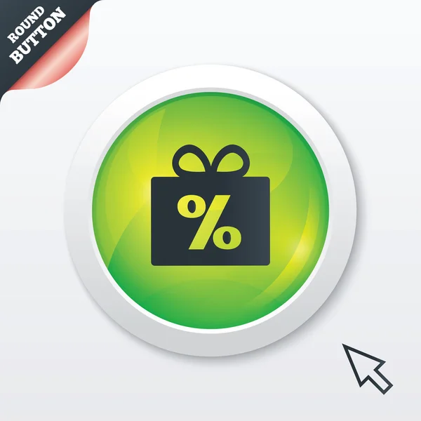 Gift box sign discount icon. Present symbol. — Stock Vector