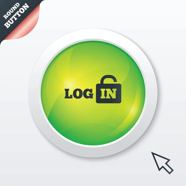 Login teken pictogram. Meld u bij symbool. vergrendelen. — Stockvector