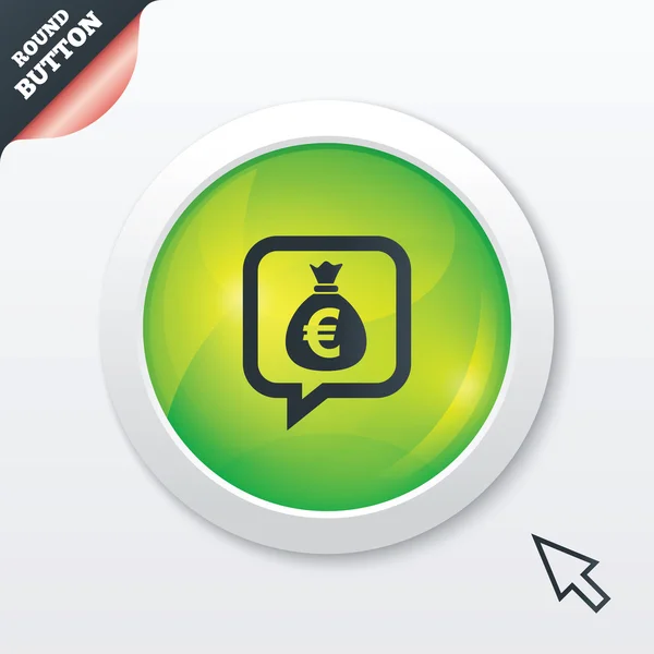 Icono de signo de bolsa de dinero. Euro EUR moneda . — Vector de stock