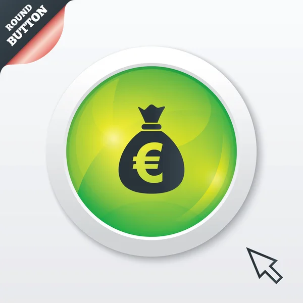 Icona segno borsa soldi. Euro valuta EUR . — Vettoriale Stock