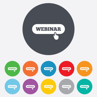 Webinar el işaretçisi işareti simgesi. Web Çalışma