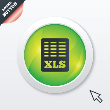excel dosyası belge simgesi. xls düğmesini indir.