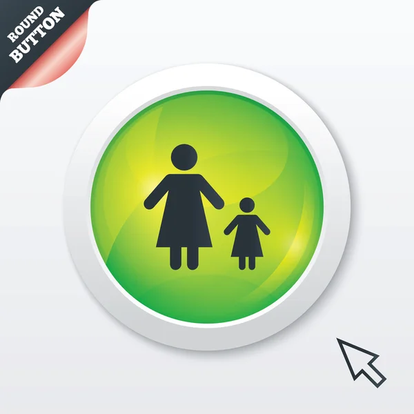 One-parent family with one child sign icon. — Stock Photo, Image