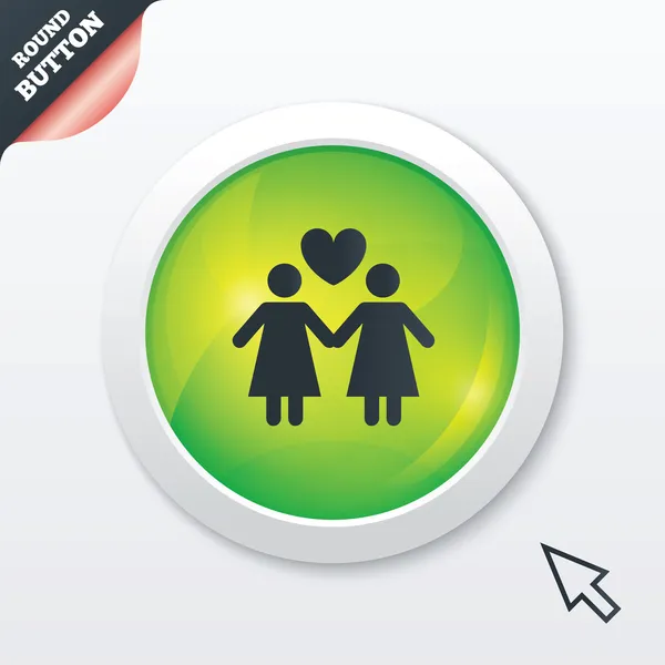 Couple sign icon. Woman love woman. Lesbians. — Stock Photo, Image