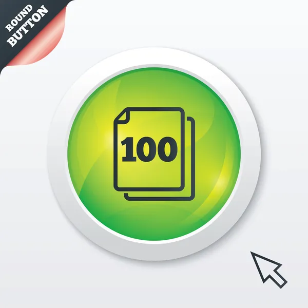 V balení 100 listů podepsat ikonu. symbol 100 dokladů. — Stock fotografie