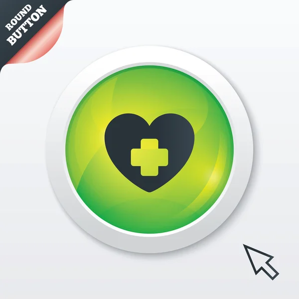 Medicinsk hjärtat tecken ikon. korset symbol. — Stockfoto