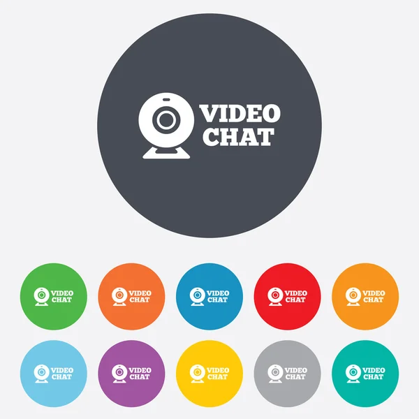 Video chat sign icon. Webcam video talk. — Stock Photo, Image