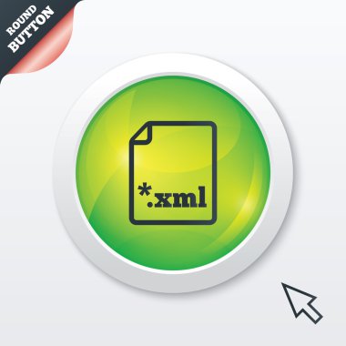 File document icon. Download XML button. clipart