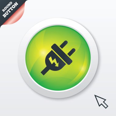 Elektrik fişi işareti simgesi. güç enerji sembolü.