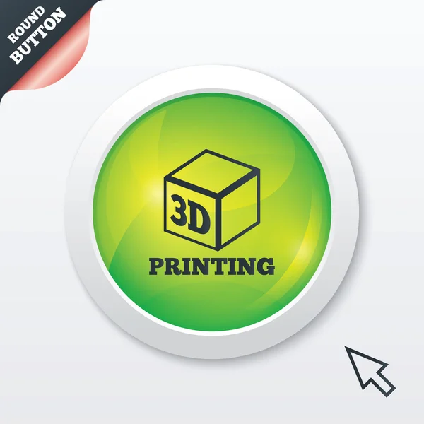 3D Print sign icon. 3d cube Printing symbol. — Stock Photo, Image