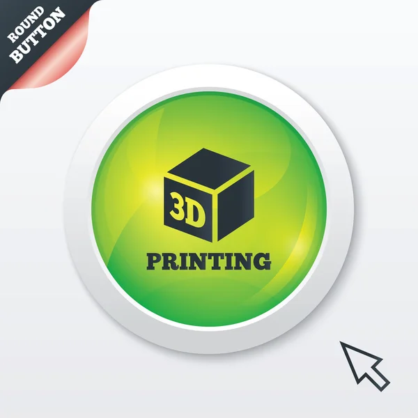 3D Print sign icon. 3d cube Printing symbol. — Stock Photo, Image