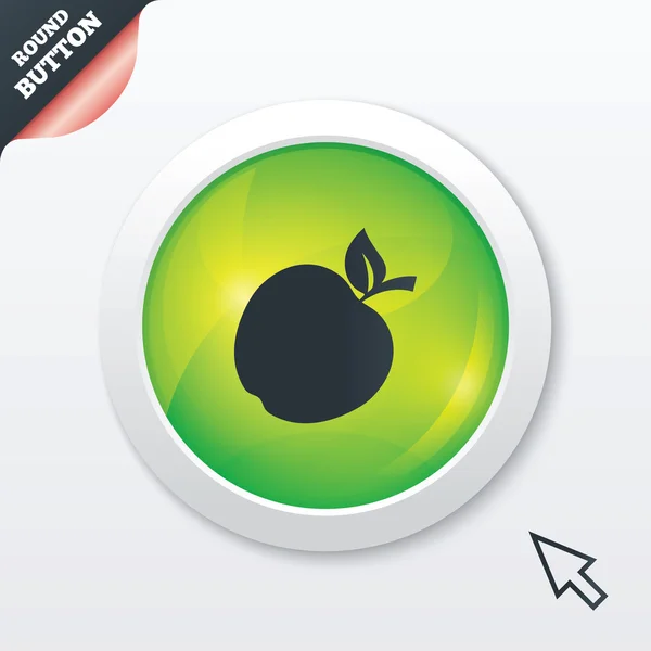 Icono del signo de Apple. Fruta con símbolo de hoja . —  Fotos de Stock